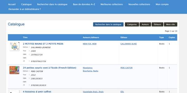 Ouverture du catalogue en ligne de la bibliothèque de la Section Française